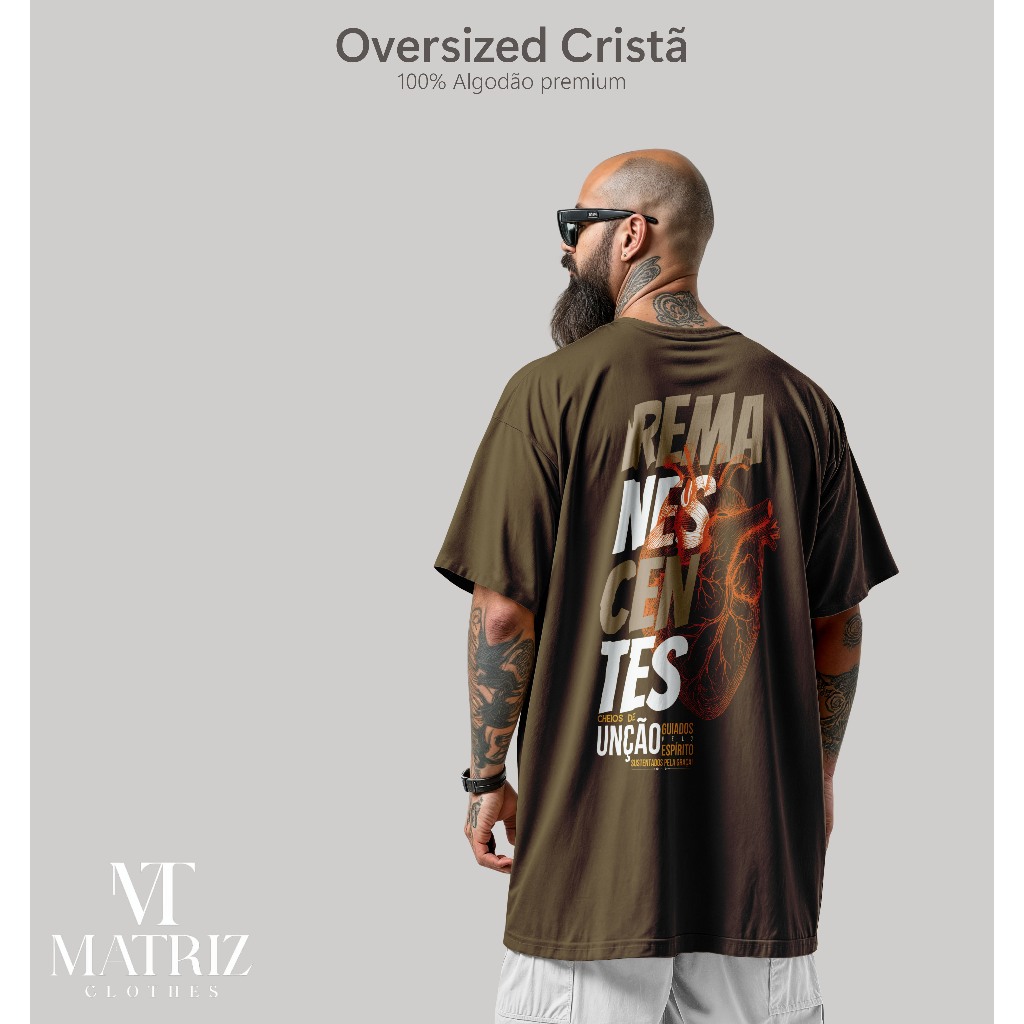 Camiseta Oversized Masculina Cristã 100% Algodão Premium Estampa Jesus Moda Gospel