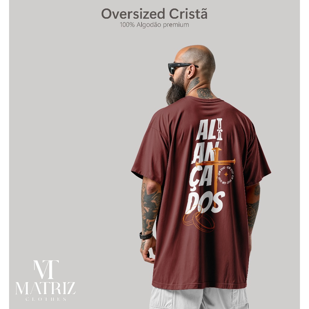 Camiseta Cristã Premium Jesus Gospel Oversized Masculina 100% Algodão Religiosa