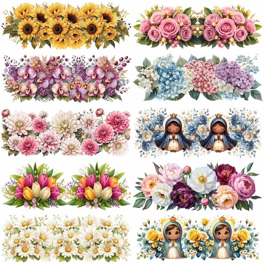 DTF Transfer Termocolante Imagem Téxtil Flores em Oferta na Shopee