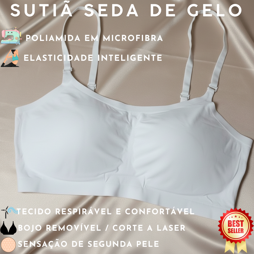 Sutiã Invisível, Seda Gelada Premium - sem costura, não marca, bojo removível, confortavel em Oferta na Shopee