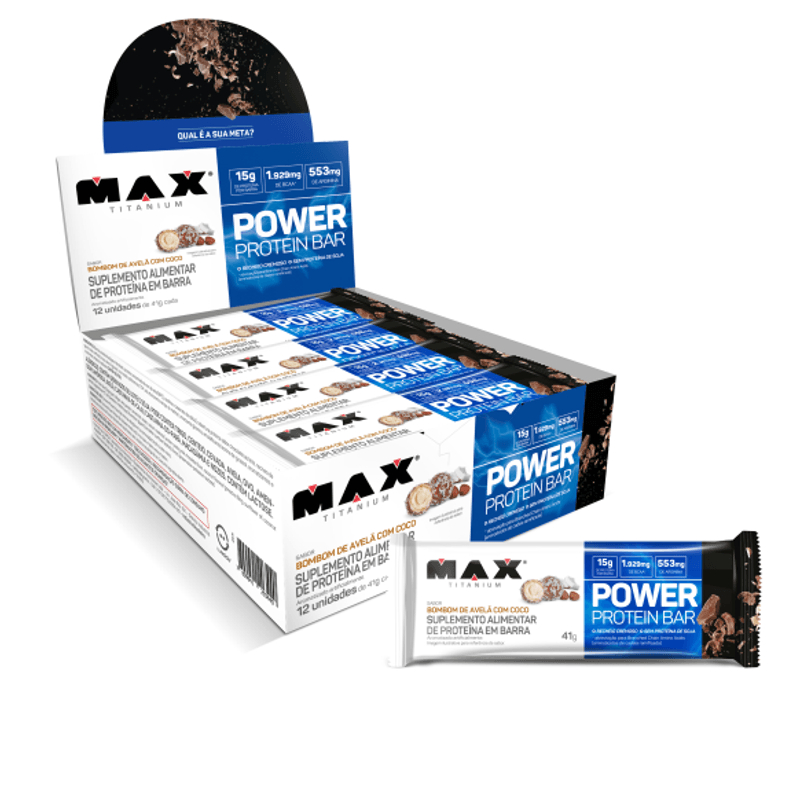 Max Titanium Top Whey Bar Display 12 Barras de 41g Cada - Barrinha de Proteína