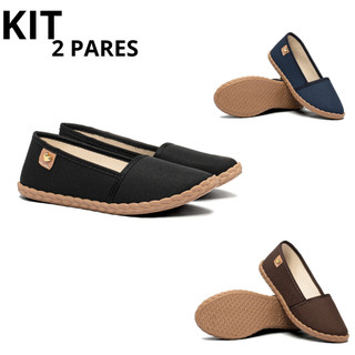Kit 1 e 2 Pares Sapatilha Feminina Respirável Macia Leve