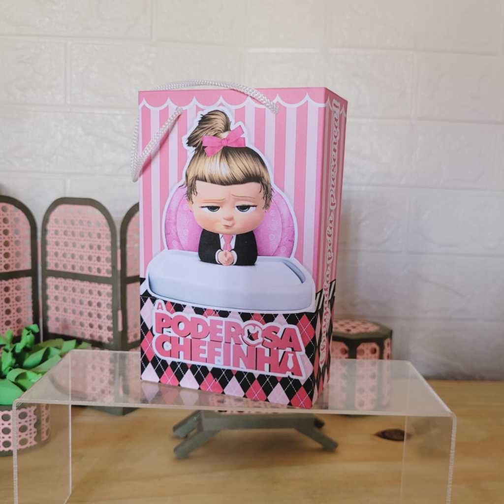 Sacolinha Festa  Personalizada Poderosa Chefinha Menina Loira Branca Lembrancinha de Aniversário Sacola  Envio Rápido