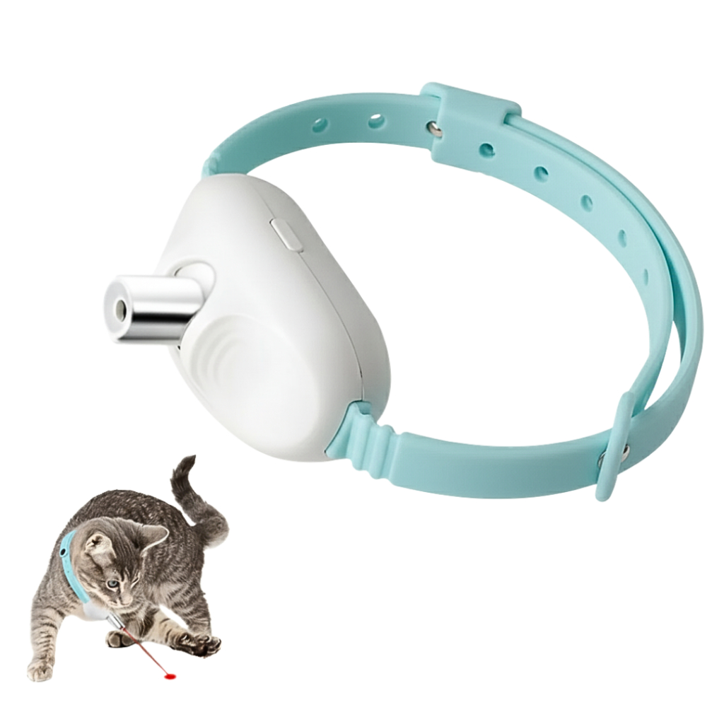 Coleira Inteligente com Laser Gatos se Divertirem Recarregável USB Seguro Entretenimento