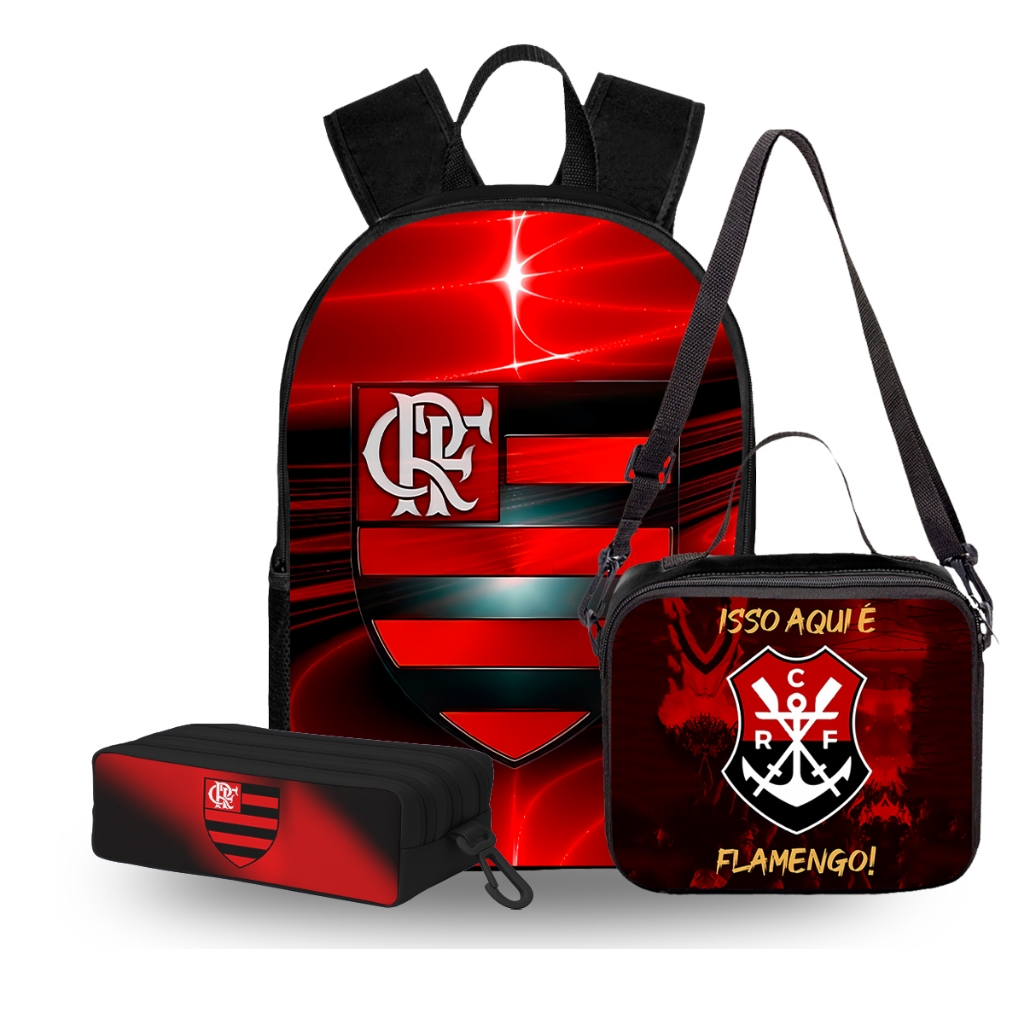 Mochila Infantil Trabalho Time de Futebol Resistente Com Bolsos Laterais e interno em Oferta na Shopee