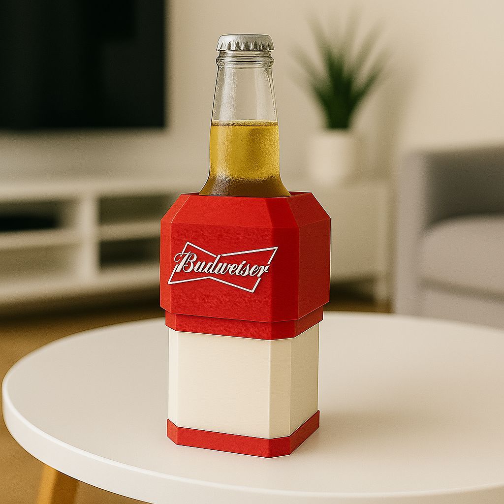 Porta Garrafa Térmica Cerveja Long neck Camisinha com Isopor Budweiser p/ Garrafa 330ml
