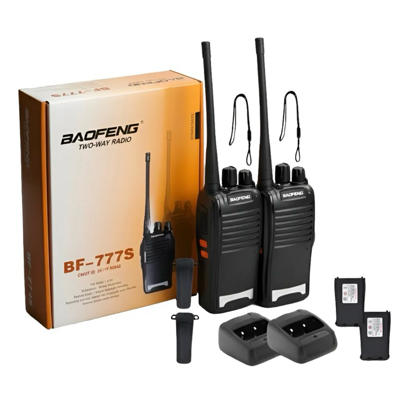 kit 2 rádios comunicador baofeng Alcance 12 Km 16 Canais BF 777S Profissional recarregável rádio segurança em Oferta na Shopee