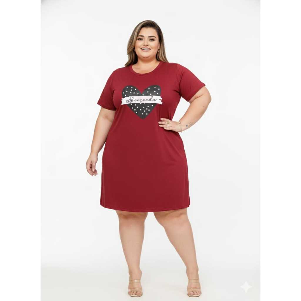 VESTIDO CAMISETÃO PLUS SIZE EM MALHA em Oferta na Shopee
