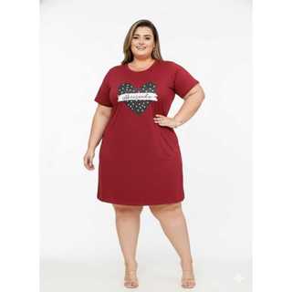 VESTIDO CAMISETÃO PLUS SIZE EM MALHA