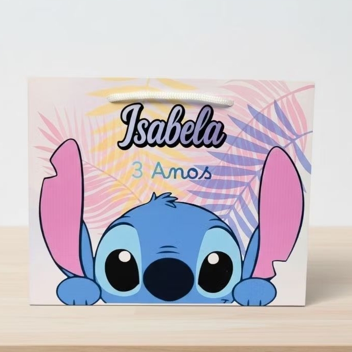 Kit Sacolinha Stitch Personalizada para Festa Infantil | Lembrancinha Aniversário | Fazemos qualquer tema,Pegue e monte.