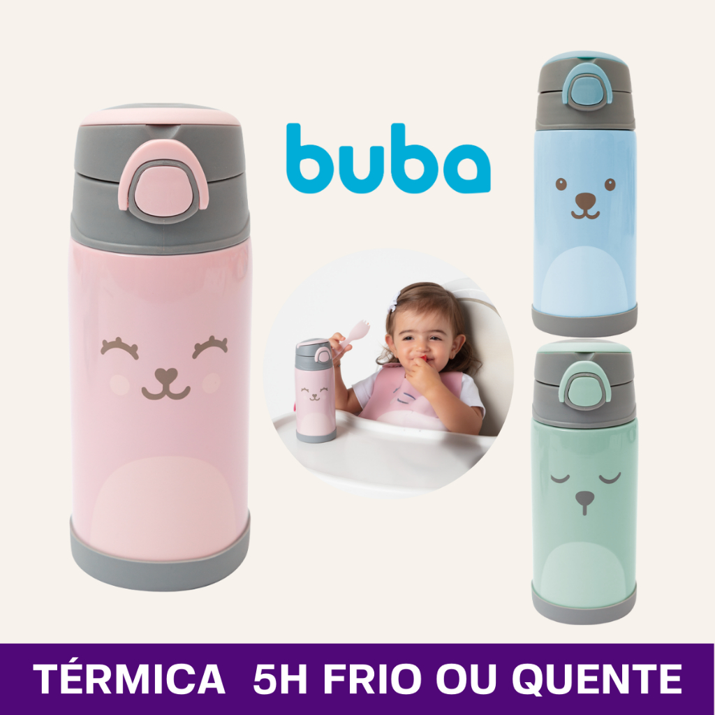 Garrafa Térmica Infantil Parede Dupla Buba Gummy 400ml em Oferta na Shopee