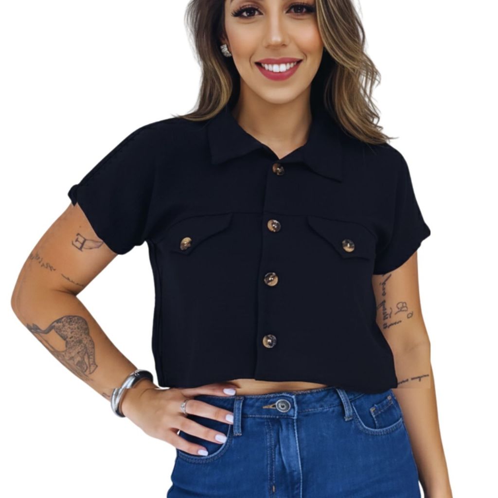 Cropped Social Manga Curta: Onde Comprar | BuscaProdutos