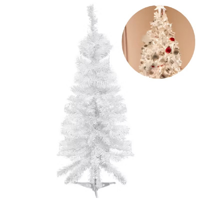 ÁRVORE DE NATAL BRANCA | TAM.: 90CM | COM 50 GALHOS | COM PÉS DE PLÁSTICO | DECORAÇÃO NATALINA | PAPAI NOEL | ANO NOVO