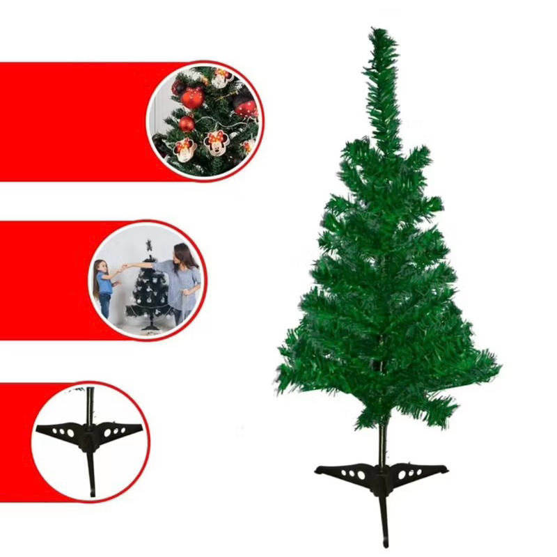 ÁRVORE DE NATAL | TAM.: 60CM | 58 GALHOS | COM PÉS DE PLÁSTICO | VERDE | DECORAÇÃO NATALINA | ENFEITE DE LOJAS E STUDIOS