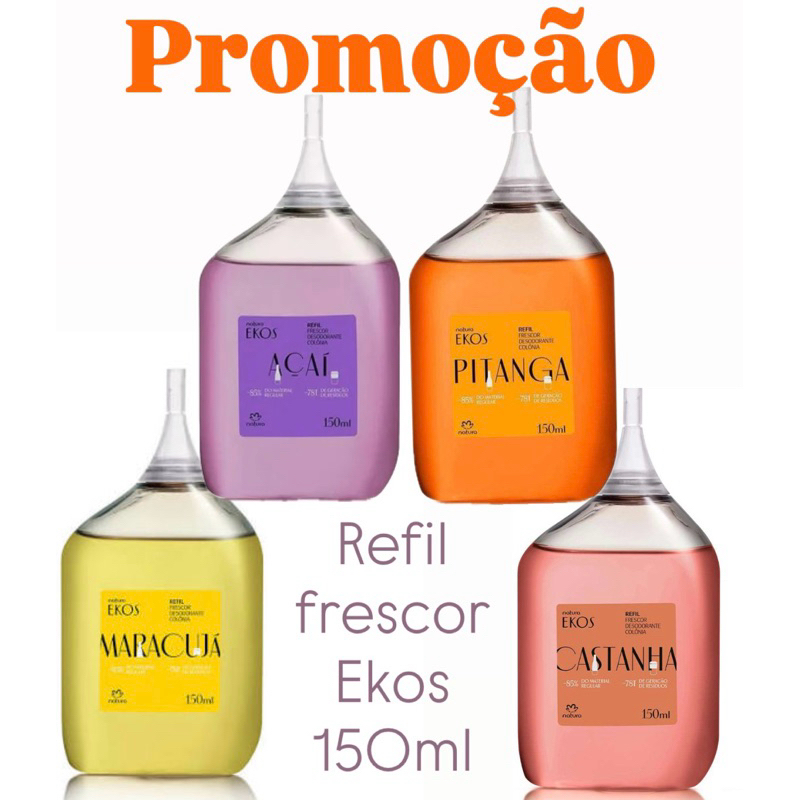 Refil Frescor Ekos Desodorante Colônia Fefinino Natura 150ml cada em Oferta na Shopee