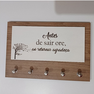 Porta Chave Parede 5 Ganchos  Decoração  mdf amadeirado em Oferta na Shopee