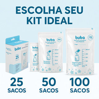 Kit 25 50 E 100 Sacos Para Armazenar e Congelar Leite Materno 200ml Descartável Buba em Oferta na Shopee