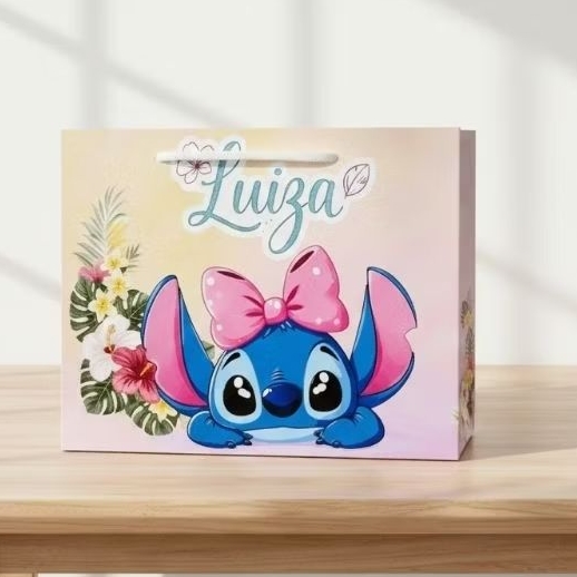 Kit Sacolinha Stitch Personalizada para Festa Infantil | Lembrancinha Aniversário | Fazemos qualquer tema pegue e monte