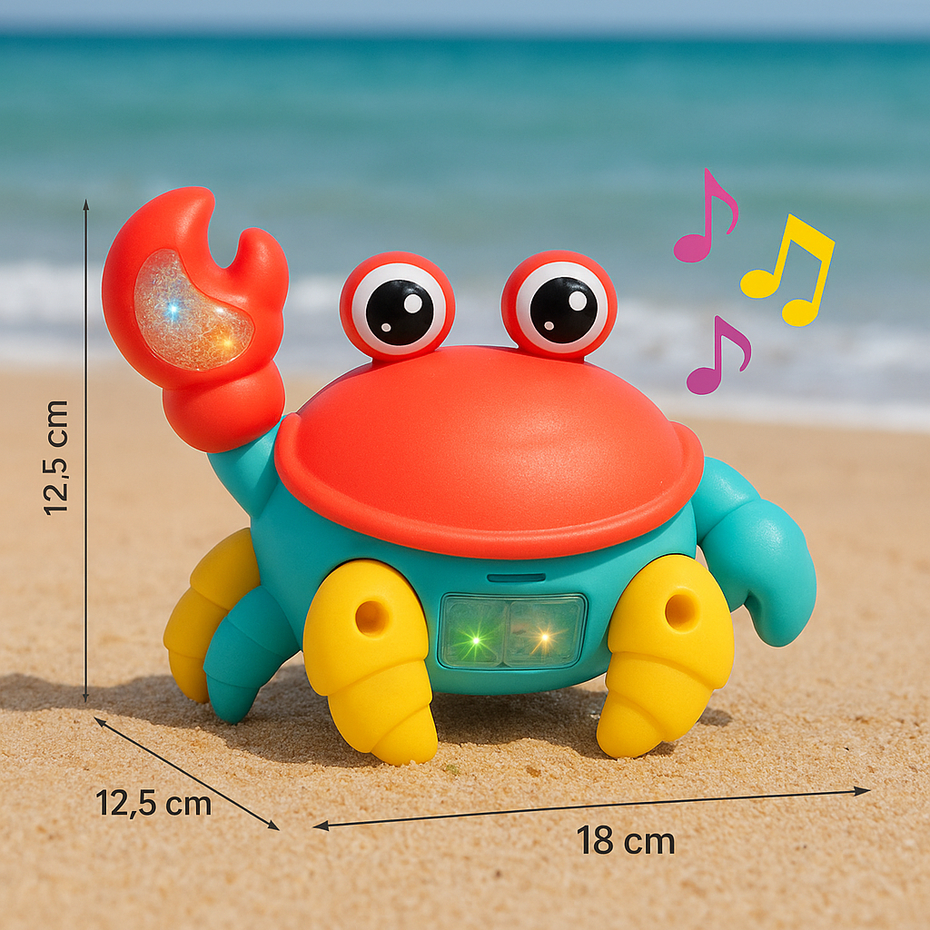KIT 1/2/3 Caranguejo Fujão Caranguejo Dançarino Musical Som Luz E Movimento Brinquedo - Envio Imediato