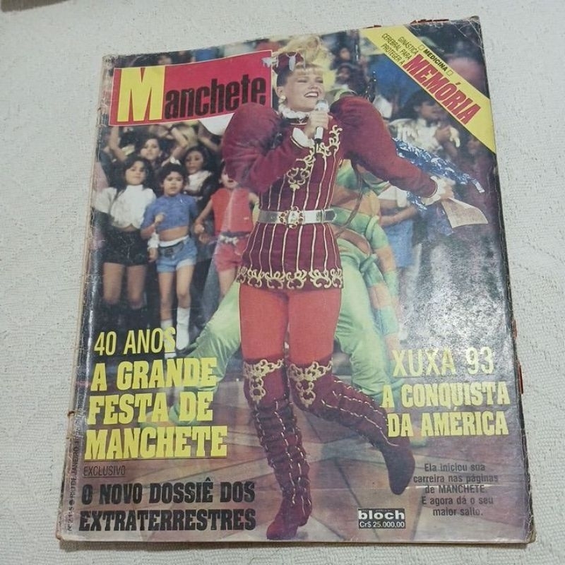 revista manchete xuxa 93 sharon Stone Victor fasano e.ts denilma bulhoes ridley Scott naomi Wolf feminismo de batom.