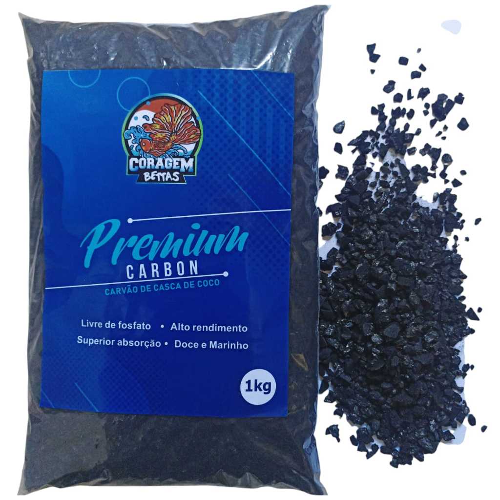 Carvao de Casca de Coco para Filtragem de Aquario 1kg em Oferta na Shopee