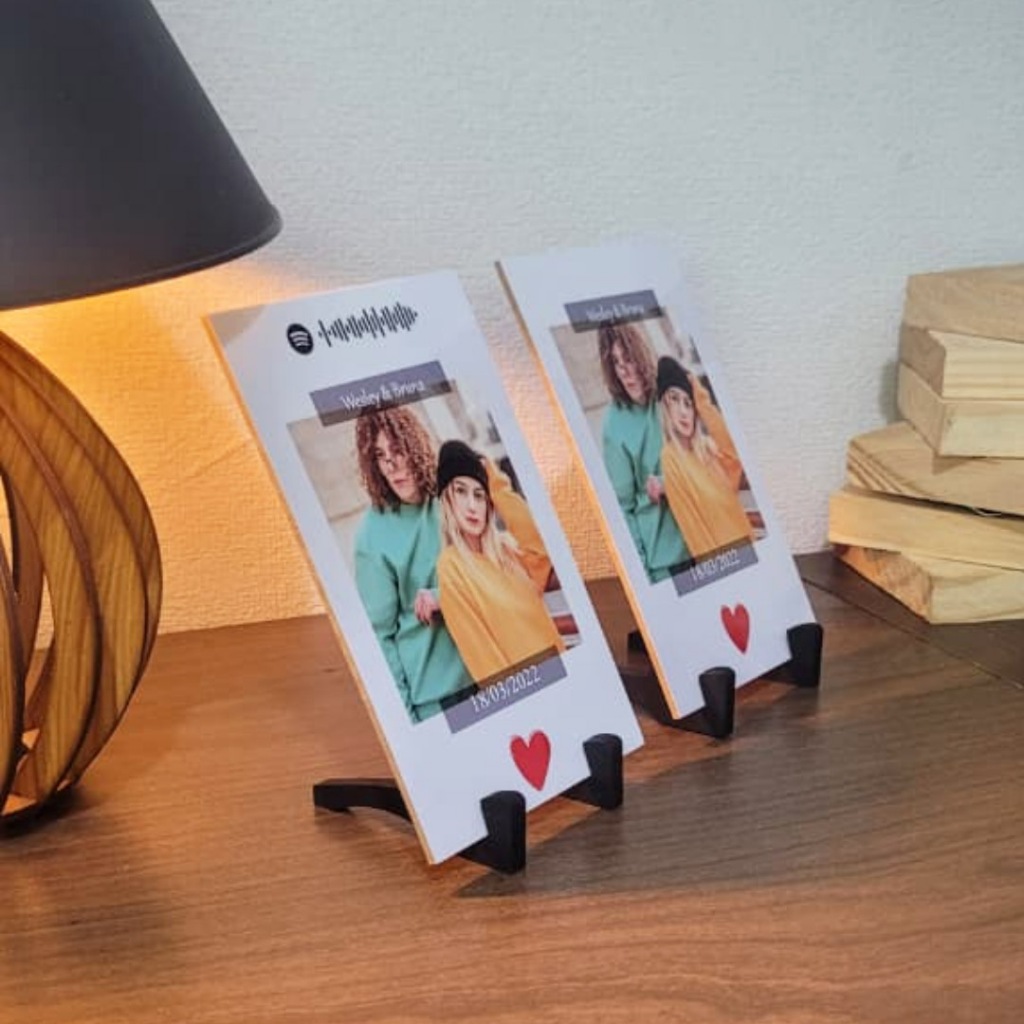 Quadro Casal Spotify 10x15cm de Mesa Personalizado Presente Namorados COM SUPORTE INCLUSO decoração em Oferta na Shopee