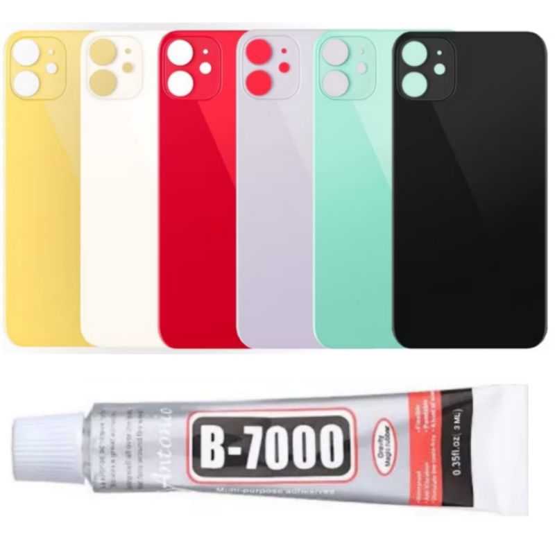 Tampa Vidro iPhone Para 12 Traseira Furo Maior + Cola B-7000 em Oferta na Shopee