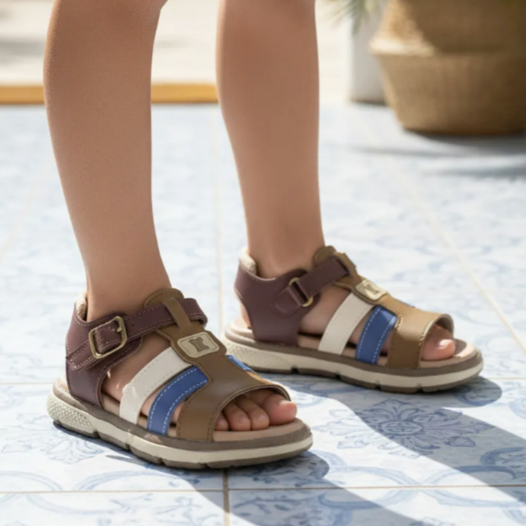 Papete Infantil Masculina Sandália Menino Anatômica Volta às Aulas Escolar Confortável Verão Leve
