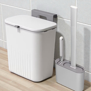 kit banheiro lixeira suspensa+Escova de Silicone p/Vaso Sanitário 2em1 Base de Banheiro Privada-acessorios para banheiro em Oferta na Shopee