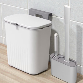 kit banheiro lixeira suspensa+Escova de Silicone p/Vaso Sanitário 2em1 Base de Banheiro Privada-acessorios para banheiro