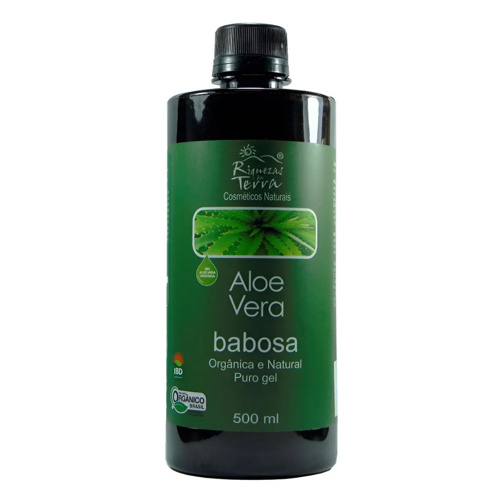 Gel de Aloe Vera Puro Babosa Orgânica 500ml Riquezas Da Terra
