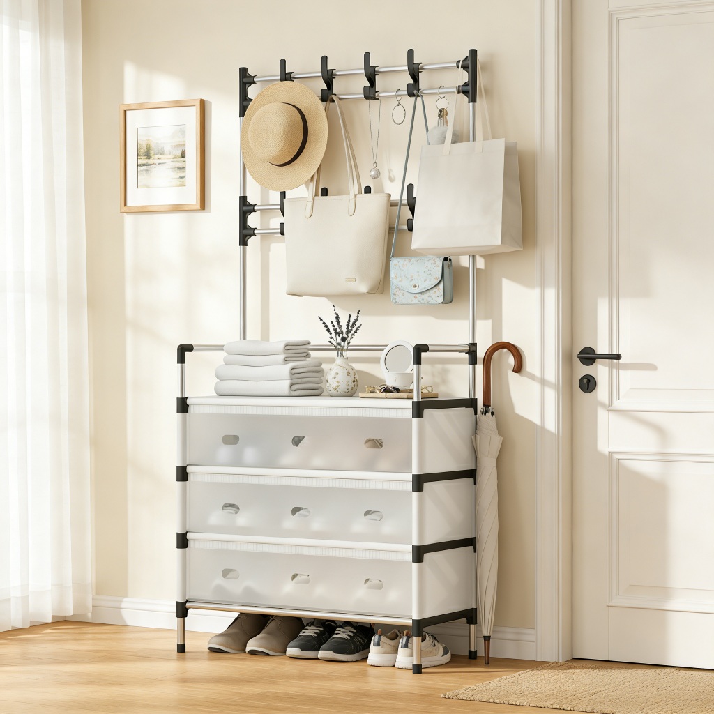 Sapateira Vertical Multiuso 4 Camadas com Cabideiro para 9 Pares de Sapatos em Oferta na Shopee