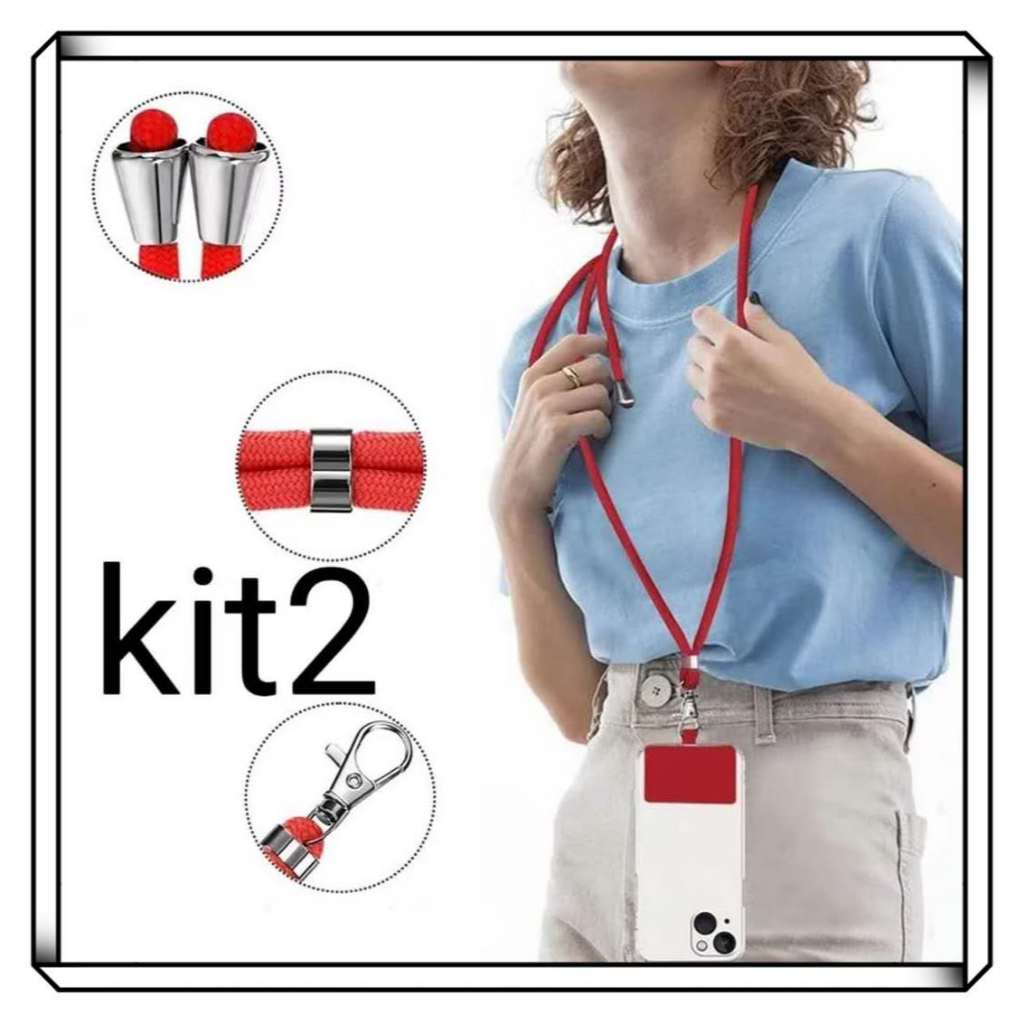 Kit 2 Cordão Para Celular Universal Alça De Pescoço E Pulso
