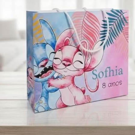 Kit Sacolinha Stitch Personalizada para Festa Infantil | Lembrancinha Aniversário | Fazemos qualquer tema, pegue e monte