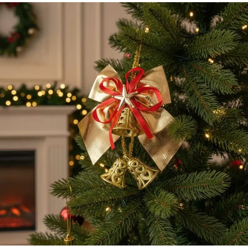 ENFEITE SINOS COM LAÇO | TAM.: 14X10CM | DECORAÇÃO ÁRVORE DE NATAL | PAPAI NOEL | SINO GRANDE | ANO NOVO | NATALINO