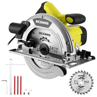 Serra Circular 1600W Profissional Elétrica 5500RPM 185mm 7/1.4" Disco com Guia Paralela E Três lápis Desoon em Oferta na Shopee