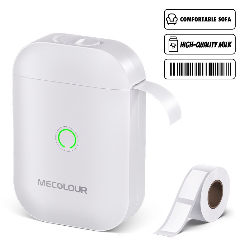 D11s Impressora De Etiqueta Térmica Portátil Sem Fio Bluetooth + 1 Rolo Etiqueta MECOLOUR