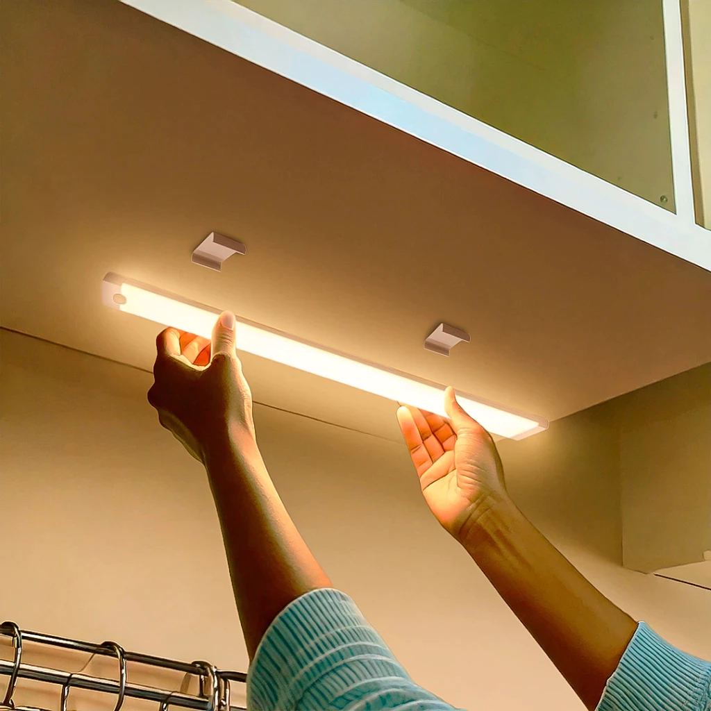 10/30/50cm Smart Luminária Inteligente Ultra LED com sensor de movimento sem fio Recarregável USB para Baixo do Armário