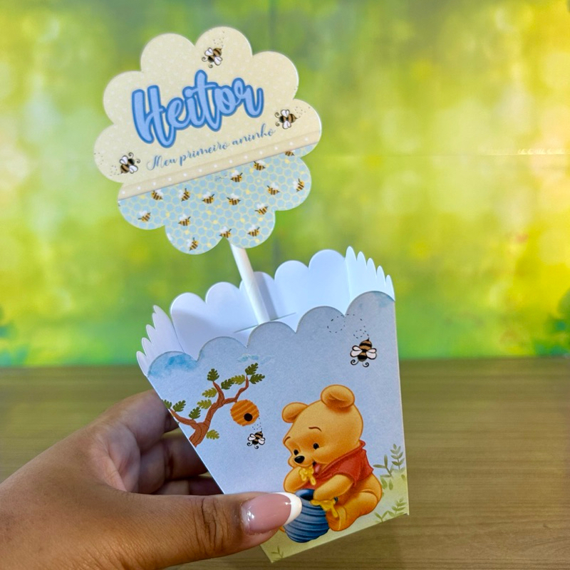 Centro de Mesa Cachepot URSINHO POOH BABY PEGUE E MONTE em Oferta na Shopee