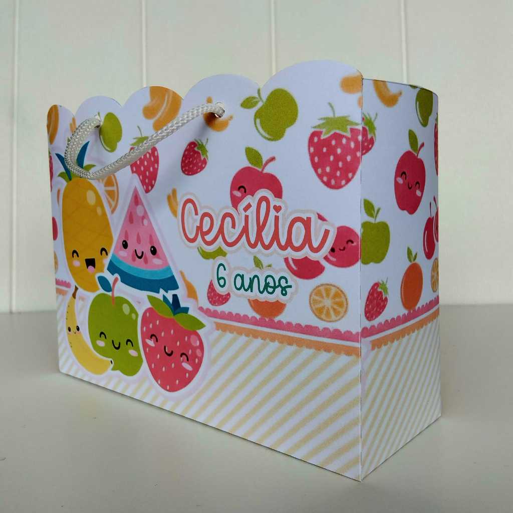 Sacolinha Personalizada Lembrancinha Infantil | Tema Frutinhas | Festa Aniversário | PEGUE E MONTE