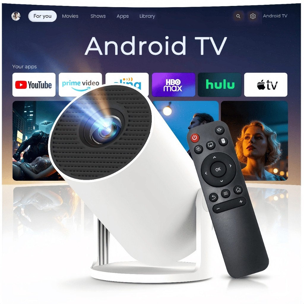 MAGCUBIC HY300 Pro Projetor 4K Android 11.0 Cinema Portátil WiFi 6 BT5.4 Tamanho Mini