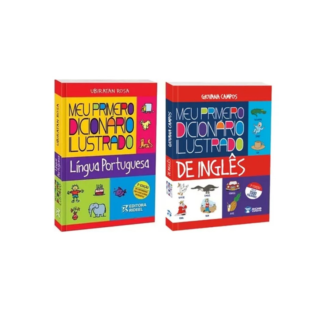 Meu Primeiro Dicionário Ilustrado e Colorido  Português ou  Inglês Variação Kit ou Avulso em Oferta na Shopee