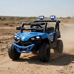 Mini Quadriciclo Elétrico Infantil 6V Azul com Luz e Som Off-Road Ação Total