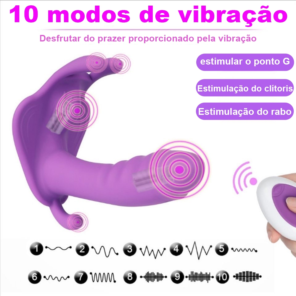 Vibrador Recarregável com Estimulação Dupla: Clitóris, Ponto G e Estímulo Anal para Prazer Intenso em Oferta na Shopee