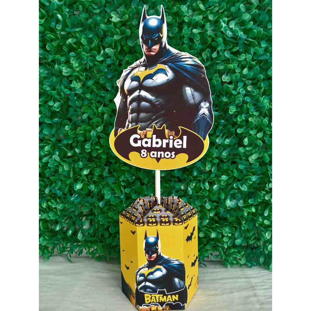 CENTRO DE MESA BATMAN ( PEGUE E MONTE) para festa de aniversario personalizado lembrancinha batman