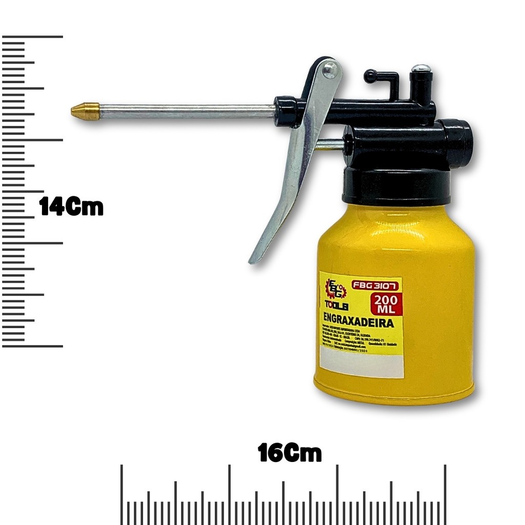 Almotolia bomba de óleo Engraxadeira Manual 200ml Resistente