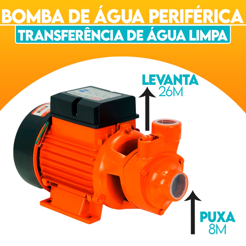 Bomba D'água Periférica 1/2 HP (0,5CV) BP500 Intech Machine 127 e 220V Cisterna Irrigação Residencia