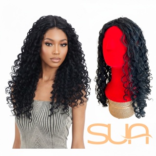 Wig Peruca Longa Cacheado Afro Castanho Escuro Fibra Orgânica Premium Aspecto Natural + Brinde em Oferta na Shopee
