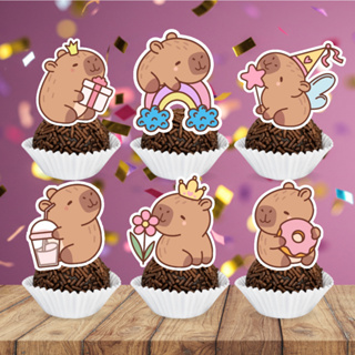 Toppers Tags Docinhos Brigadeiro Doces Capivara em Oferta na Shopee