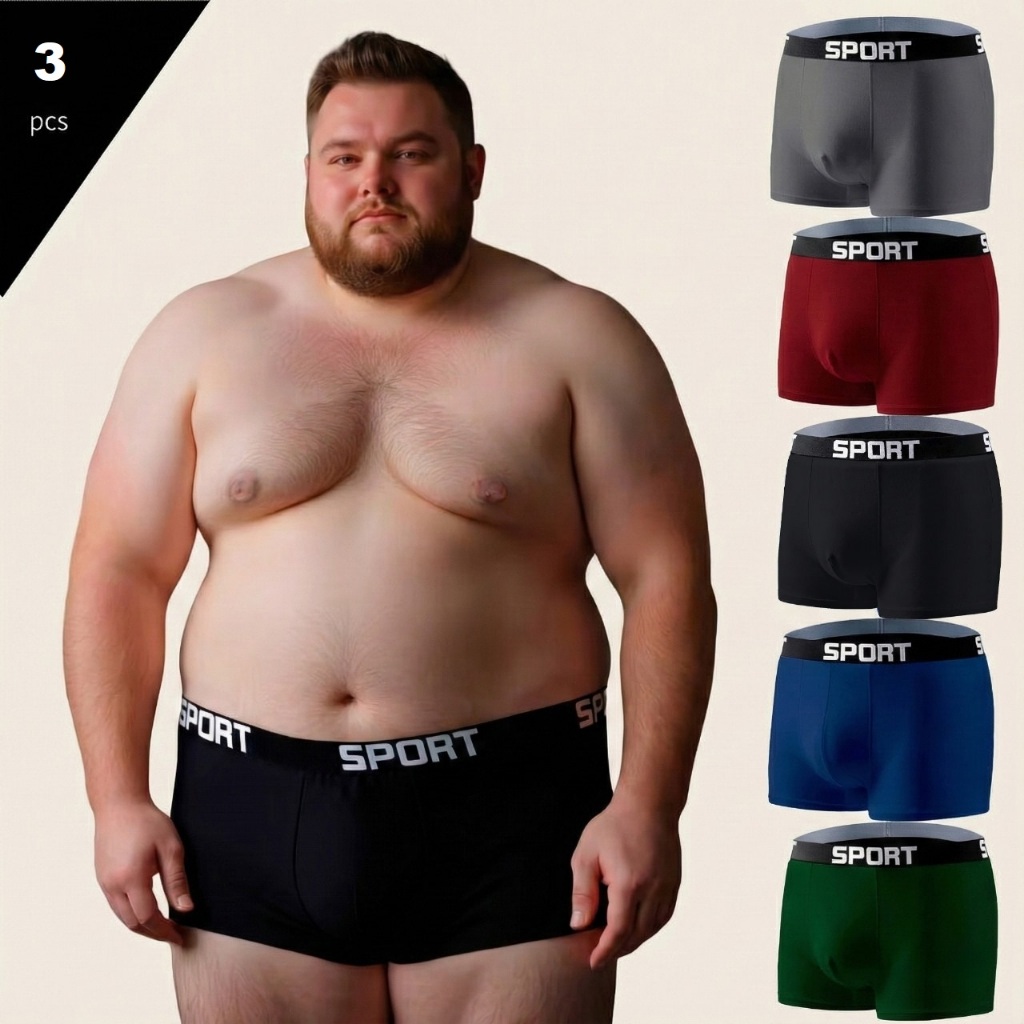 Cueca Plus Size Masculino 3 unidades